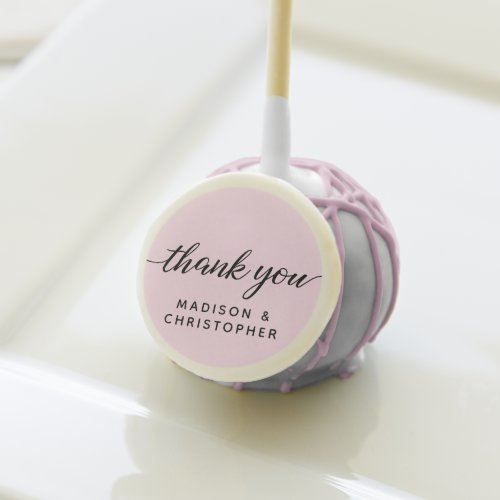 Pink Chic Thank You ScrIpt Personalized Wedding Cake Pops