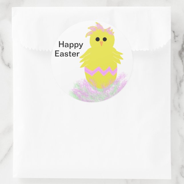 Pink Chick Egg Easter Stickers (Bag)