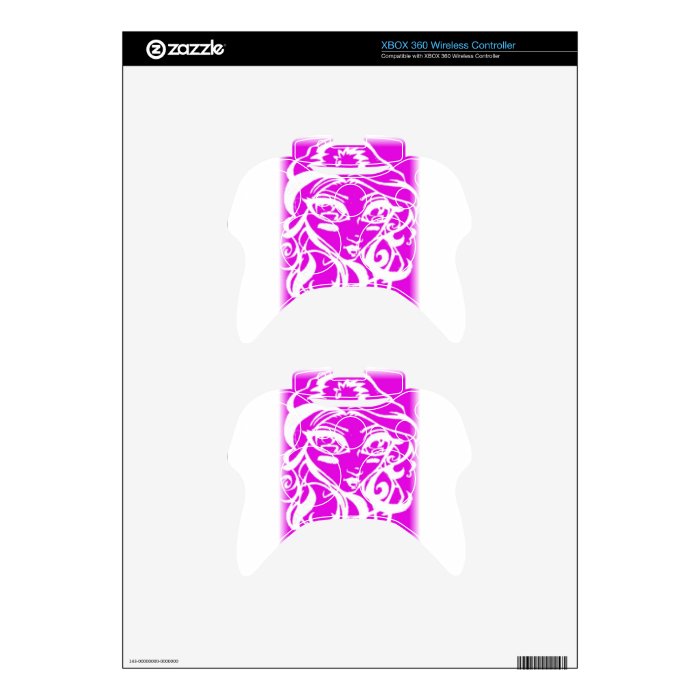 Pink chick xbox 360 controller skin