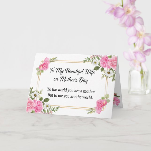 Pink Chiffon Roses Happy Mother's Day Card (Orchid)