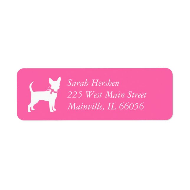 Pink Chihuahua Baby Shower Label (Front)