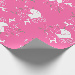 Pink Chihuahua Baby Shower Wrapping Paper