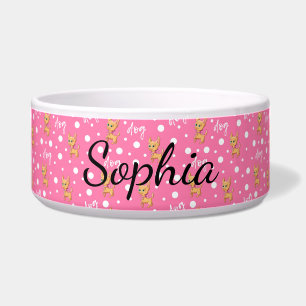 Pink Chihuahua Customized Dog Bowl
