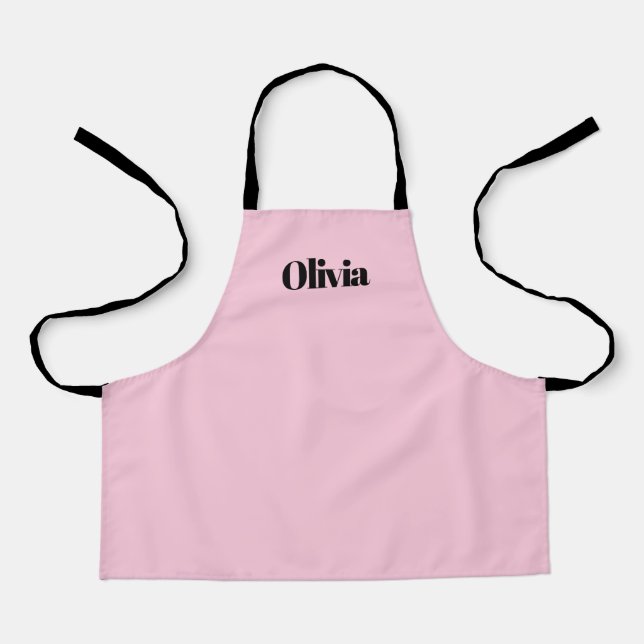 Pink Childs Apron in Pink Personalized with Name (Front)