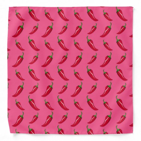 Pink Chili Peppers Pattern Bandana