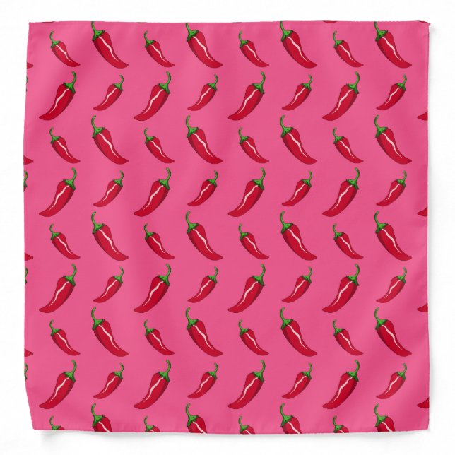Pink chili peppers pattern bandana (Front)