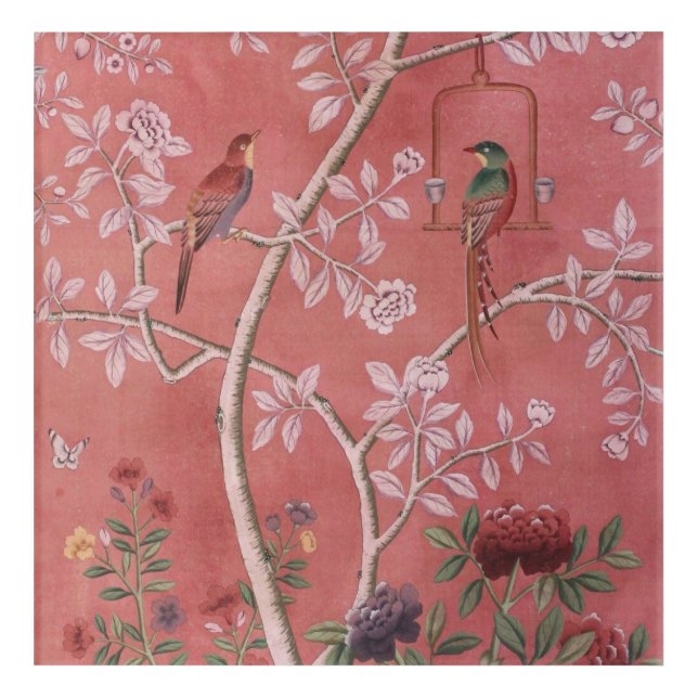 Pink Chinoiserie Acrylic Print (Front)