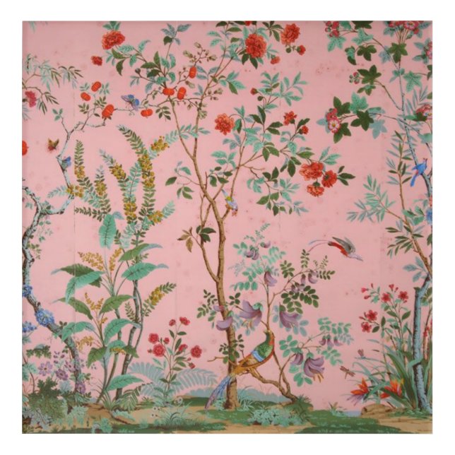 Pink Chinoiserie Acrylic Print (Front)