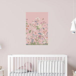 Pink Chinoiserie Art Print No. 1 24 by 36
