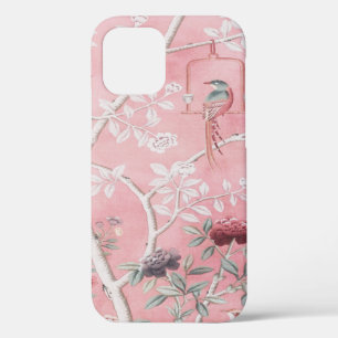 Pink Chinoiserie Bird Floral Elegant iPhone 12 Pro Case