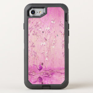 Pink Chinoiserie Bird Floral Elegant OtterBox Defender iPhone SE/8/7 Case