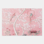 Pink Chinoiserie Bird Wrapping Paper Sheets 