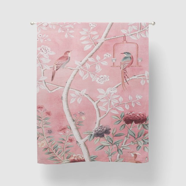 Pink Chinoiserie  Blackout Curtains (Front)