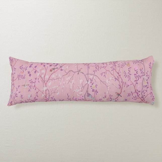 Pink Chinoiserie  Body Pillow (Front)