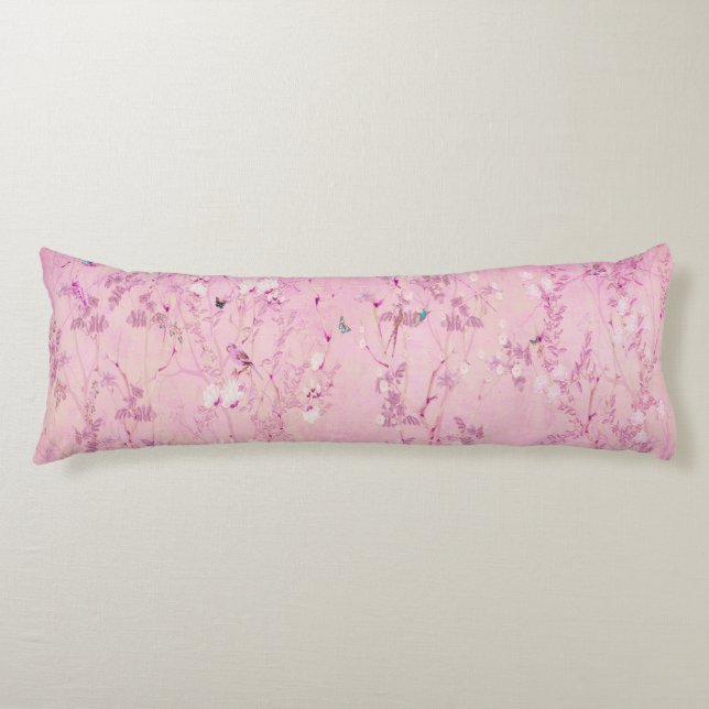 Pink Chinoiserie  Body Pillow (Front)
