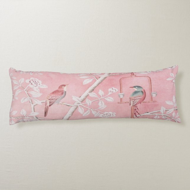 Pink Chinoiserie  Body Pillow (Back)