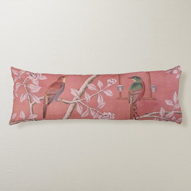 Pink Chinoiserie Body Pillow (Front)