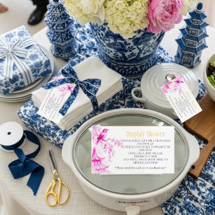 Pink Chinoiserie Bridal Display Shower Enclosure Card