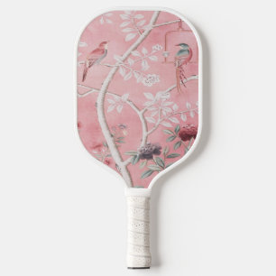 Pink Chinoiserie Carbon Fiber Pickleball Paddle