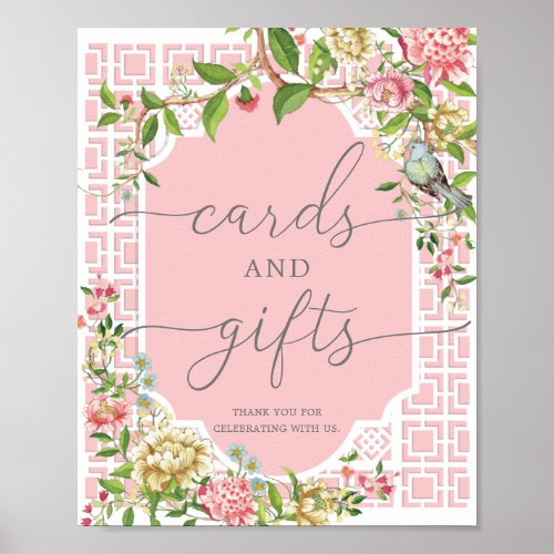 Pink Chinoiserie Cards and Gifts Sign