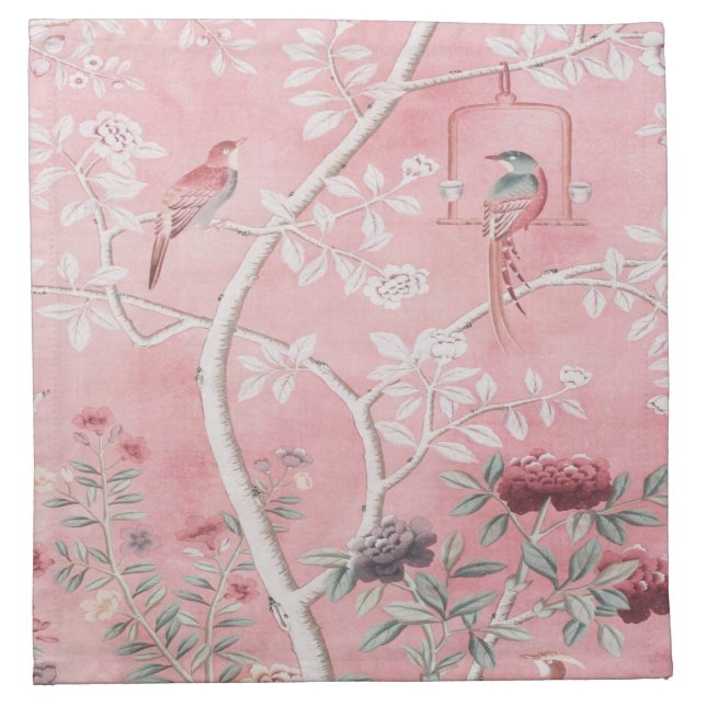 Pink Chinoiserie  Cloth Napkin (Front)