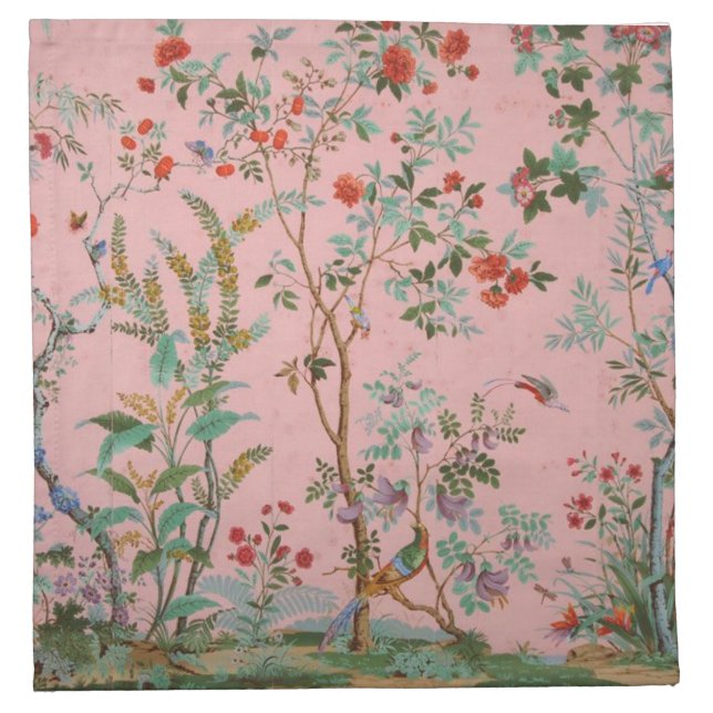 Pink Chinoiserie Cloth Napkin (Front)