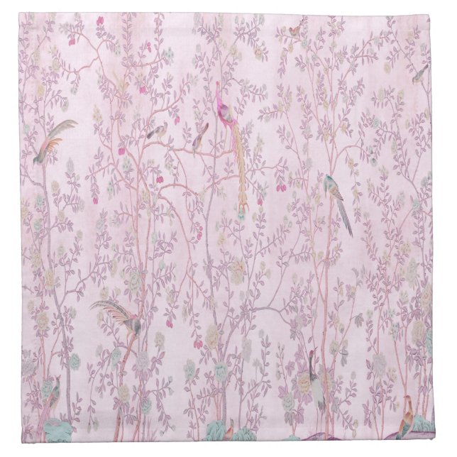 Pink Chinoiserie  Cloth Napkin (Front)