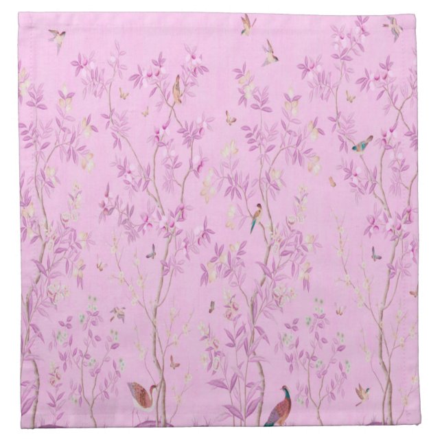 Pink Chinoiserie  Cloth Napkin (Front)