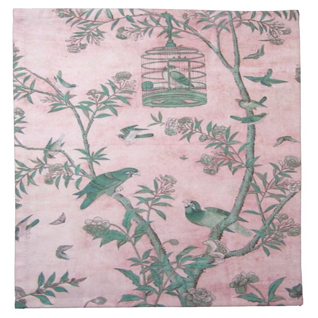 Pink Chinoiserie  Cloth Napkin (Front)