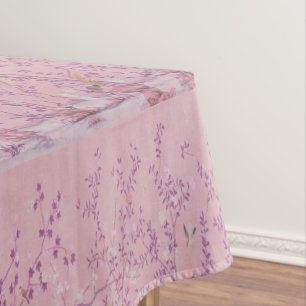 Pink Chinoiserie Cotton Dining Tablecloth