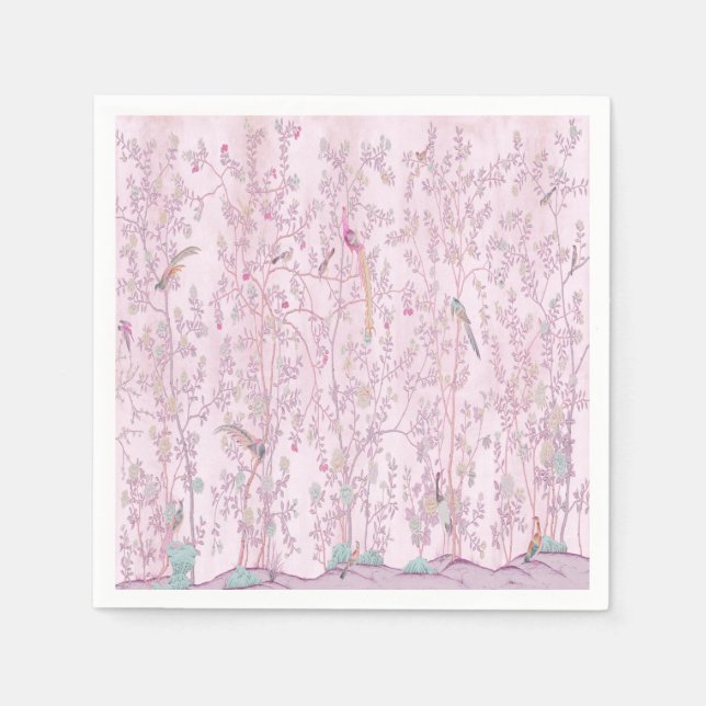 Pink Chinoiserie Decoupage Napkins (Front)