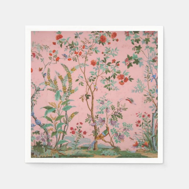 Pink Chinoiserie Decoupage Napkins (Front)