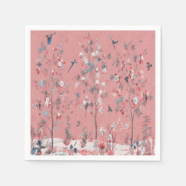 Pink Chinoiserie Decoupage Napkins (Front)