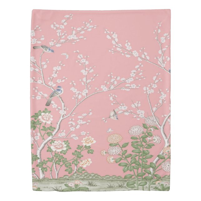 Pink Chinoiserie Duvet Cover (Front)