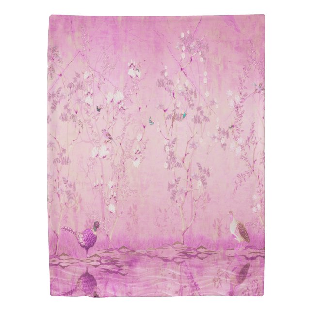 Pink Chinoiserie Duvet Cover (Front)