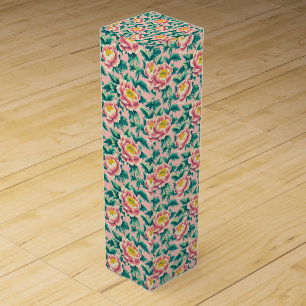 Pink Chinoiserie Floral Wine Box