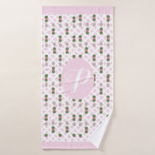 Pink Chinoiserie Ginger Jar Jars Topiary Basket Bath Towel