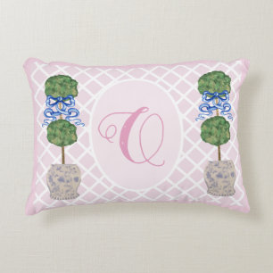 Pink Chinoiserie Ginger Jar Jars Topiary Basket Th Accent Pillow