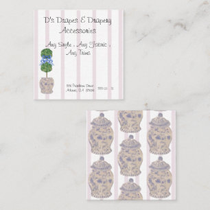Pink Chinoiserie Ginger Jar Jars Topiary  Square B Business Card