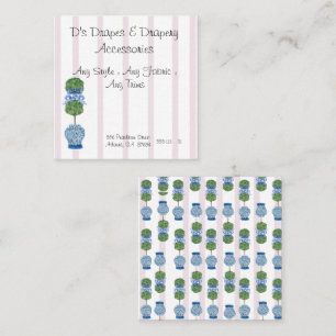 Pink Chinoiserie Ginger Jar Jars Topiary Square Business Card