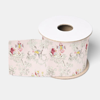 Pink Chinoiserie Grosgrain Ribbon