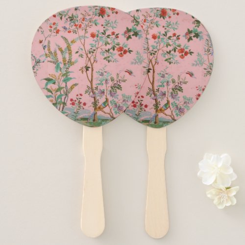 Pink Chinoiserie Hand Fan