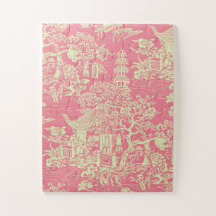 Pink Chinoiserie  Jigsaw Puzzle