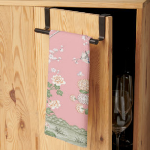 Pink Chinoiserie Kitchen Towel