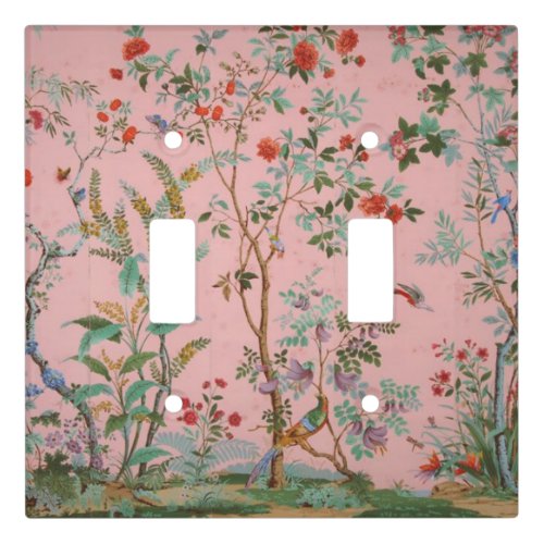 Pink Chinoiserie Light Switch Cover