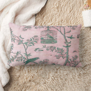Pink Chinoiserie  Lumbar Pillow