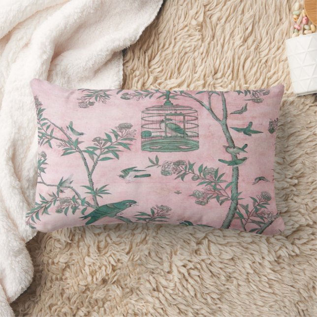 Pink Chinoiserie  Lumbar Pillow (Blanket)