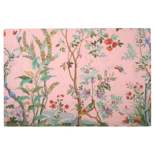 Pink Chinoiserie Metal Print