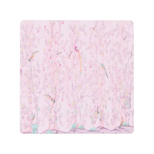 Pink Chinoiserie Metal Wall Art