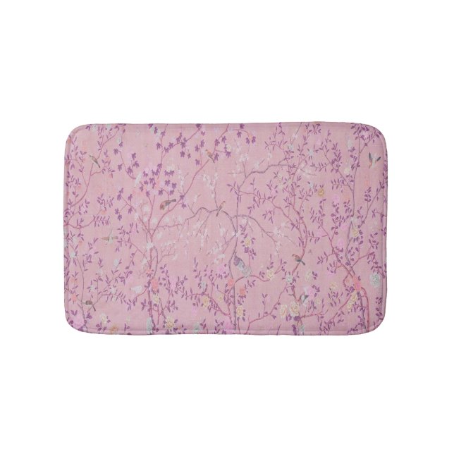 Pink Chinoiserie Modern Bath Mat (Front)